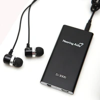 portable hearing aid pocket sound amplifier adjustable volume ear care mp3 for deaf elderly bone conduction headphones black