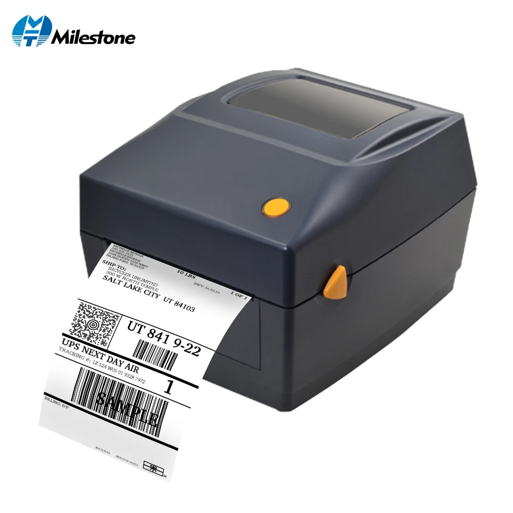 

Milestone Label Barcode Printer 108mm 4 Inch Thermal USB Port Destop Label Maker Printer For Delivery Logistics DT460B