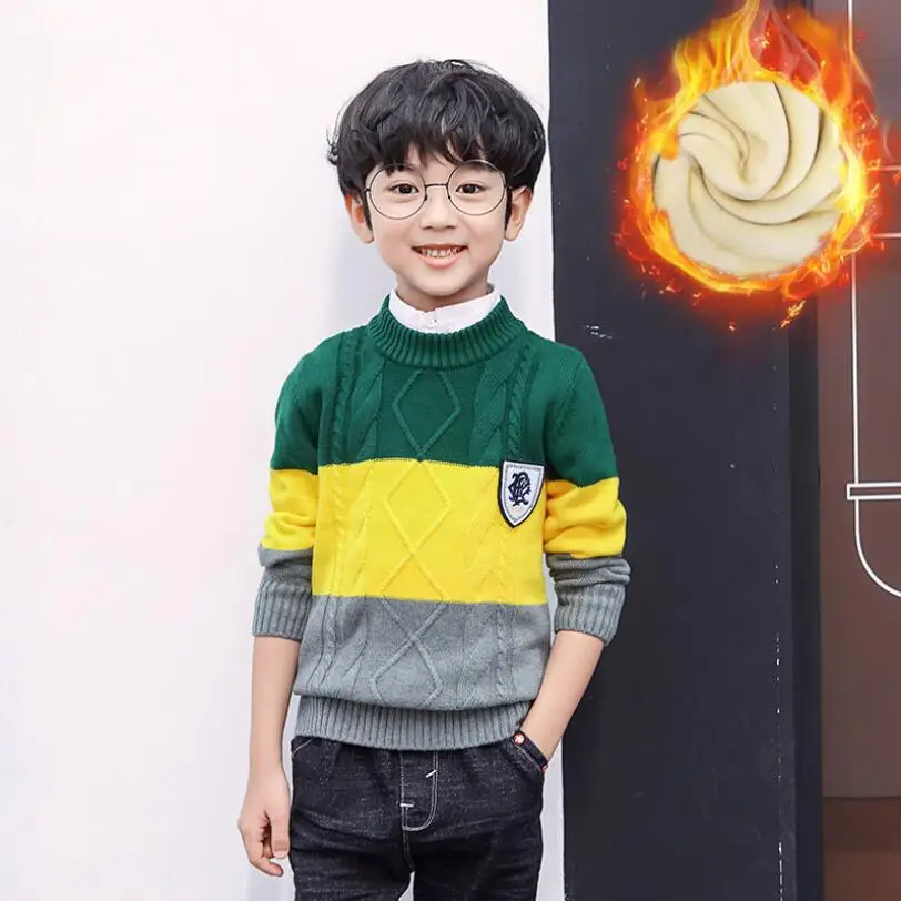 Одежда для маленьких мальчиков детские теплые пуловеры из чистого хлопка