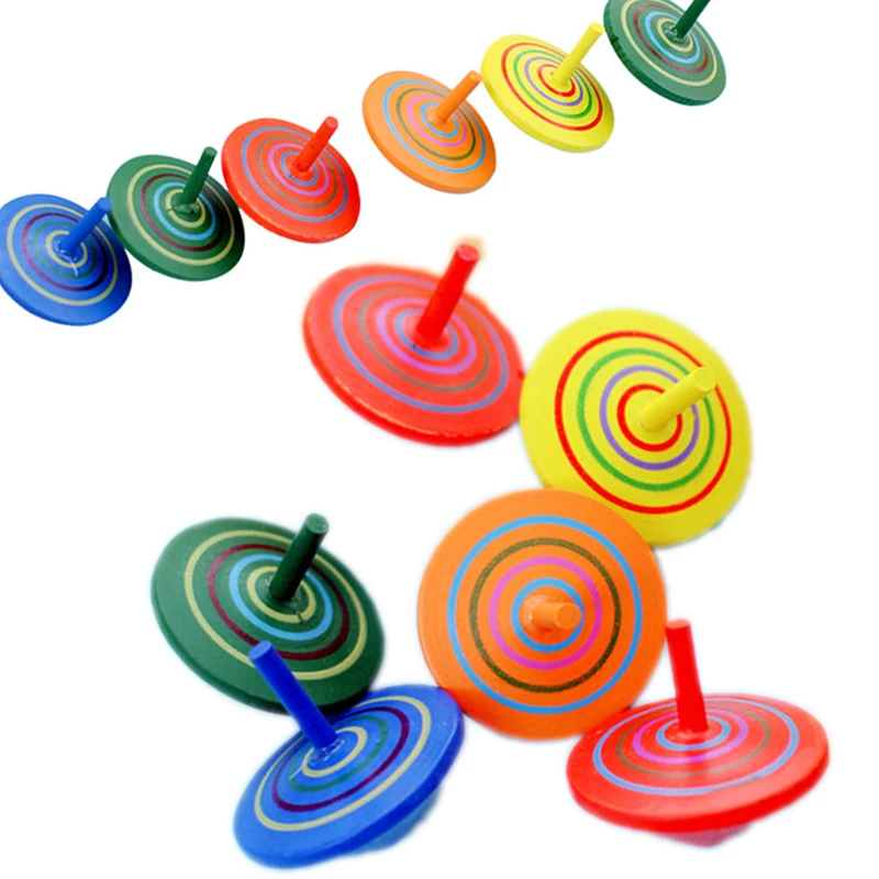 

5pcs/lot Kids Wood Gyro Toys for Children Adult Relief Stress Desktop Spinning Top Toys Kids Birthday Christmas Gifts