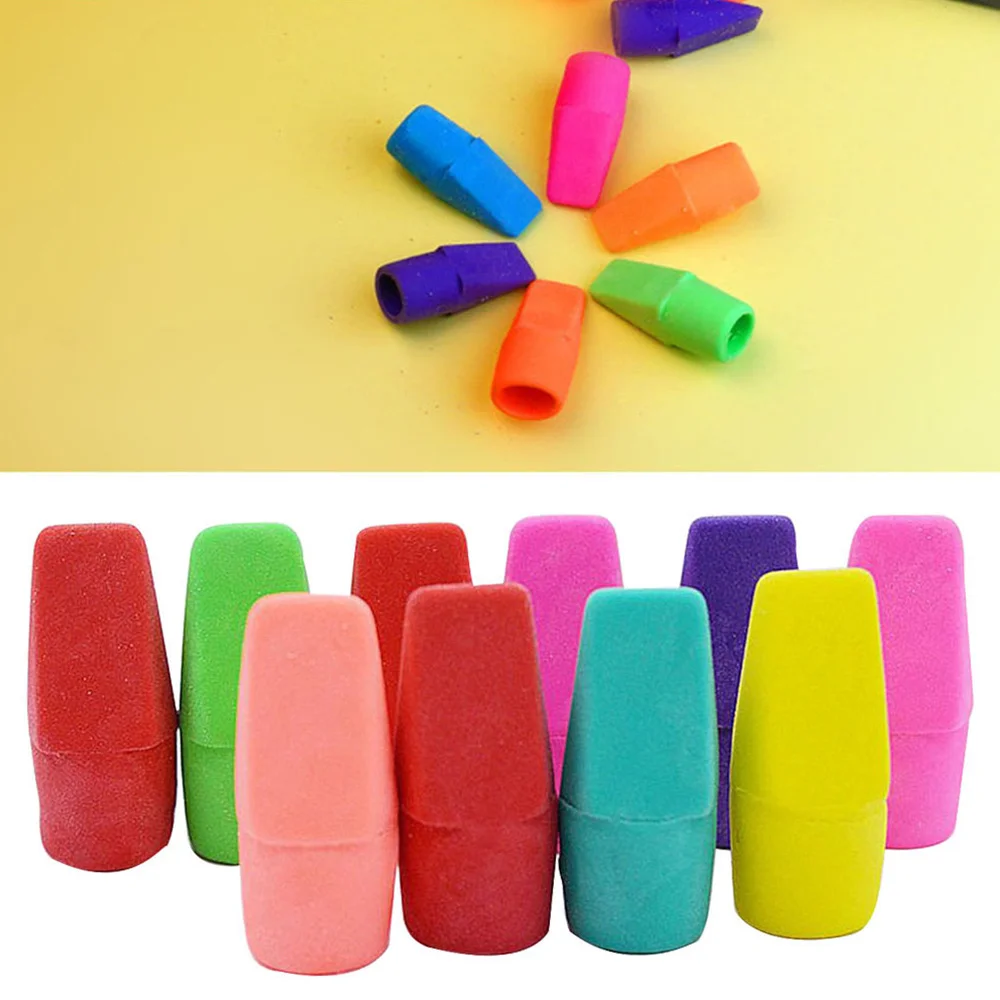 

130Pcs Pencil Eraser Colorful Cap Erasers Students Stationery Gifts for Kids School Supplies (Mixed Color)