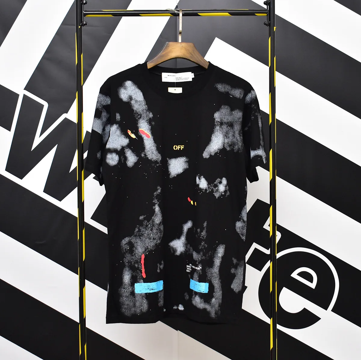 

Mens Tshirt New Summer Streetwear Fireworks T-shirt Brand Casual Women Clothing Hip Hop OW Male Tees Tops Fashion T Shirt Men