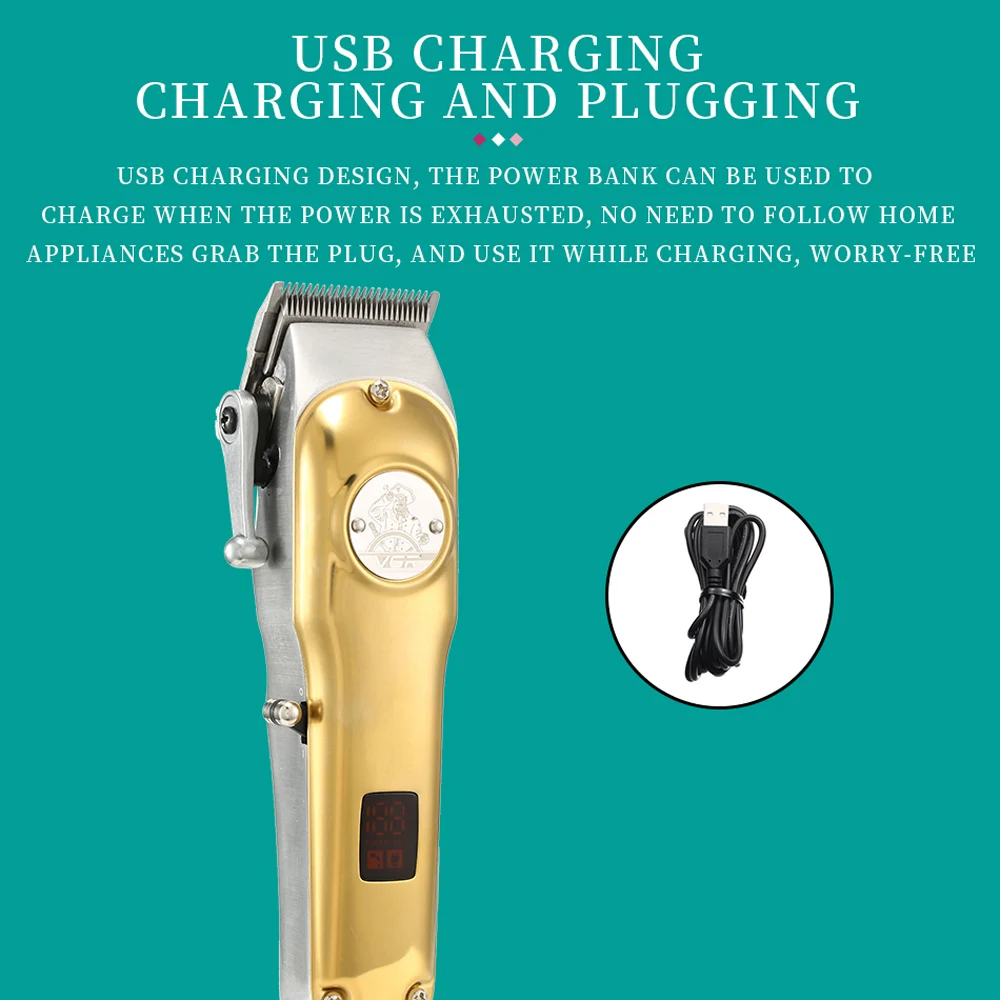 

VGR All Metal Professional Hair Clipper Barber Hair Trimmer Men Cord&cordless Electric Hair Cutting Machine Rechargeable Haircut