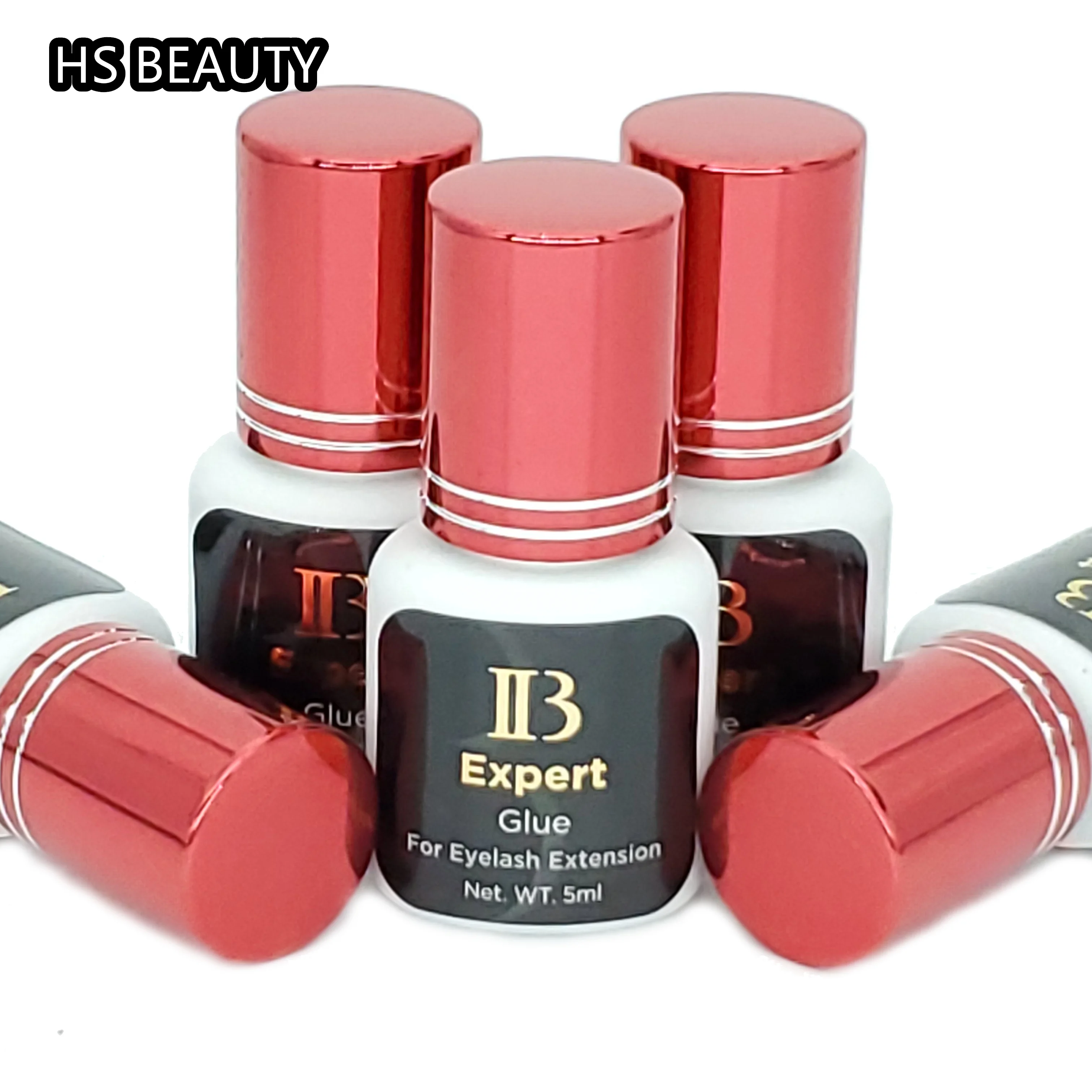 10 Bottles/lot Ibeauty IB Expert Glue 1-2s Dry Time eyelash extension glue Korea Original Wine red cap False Lash Eyelash Glue