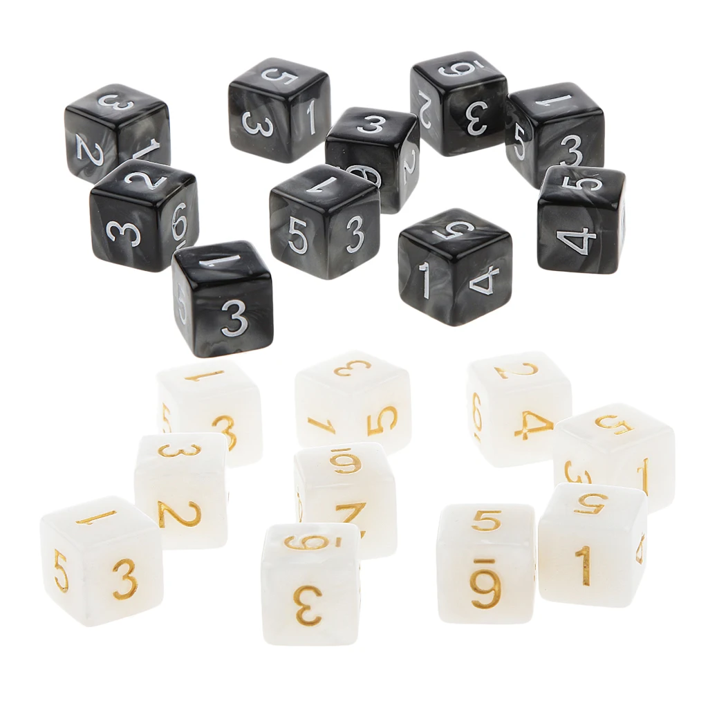 Шестигранные кубики D6 16 мм квадратные для игры в подземелья D & TRPG 20 шт. | Спорт и