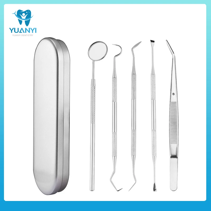 Набор стоматологических инструментов 5 шт. зеркало из нержавеющей стали