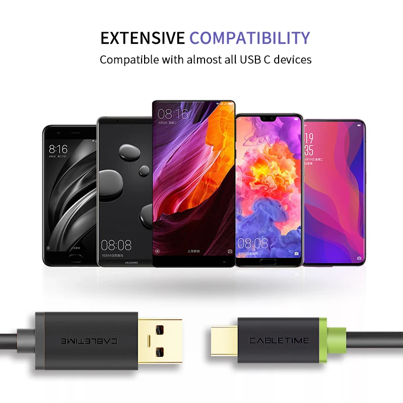 Кабель usb type-C 3A кабель передачи данных для быстрой зарядки для samsung Galaxy S9 Plus Note 9 Xiaomi Oneplus 6 USB C 3,1 C001