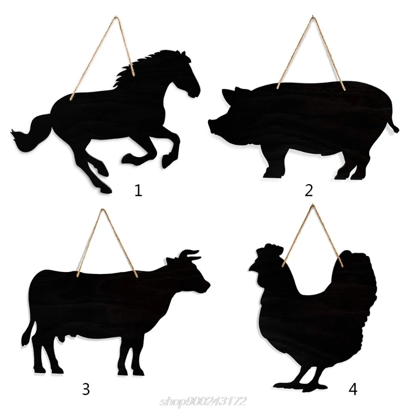 

1PcRustic Farmhouse Chalkboard Animal Cow Horse Chicken Pig Wood Western Message Farmhouse Kitchen Chalkboard M10 21 Dropship