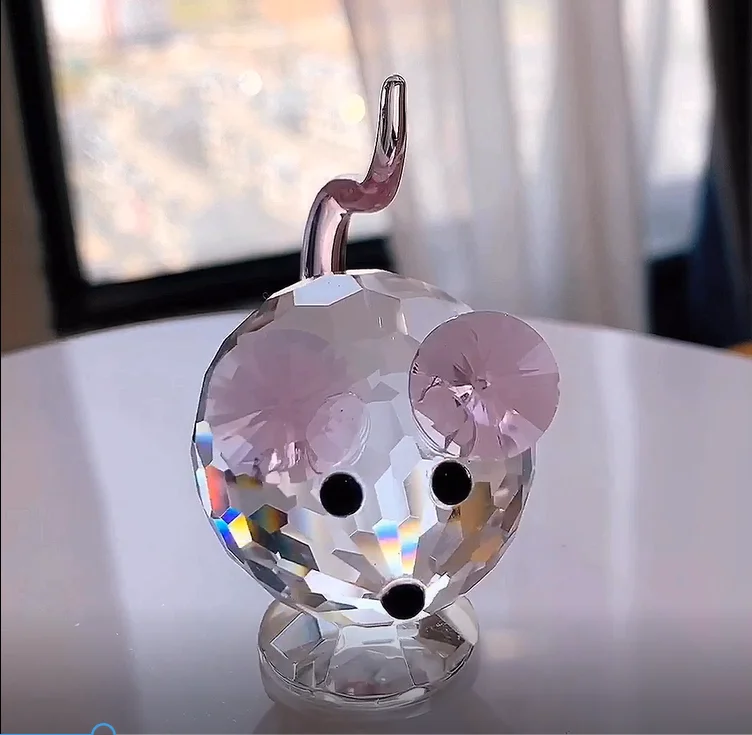 

Хрустальные милые мыши милые фигурки животных стеклянные орнаменты настольные украшения для дома отличный подарок детям на Рождество