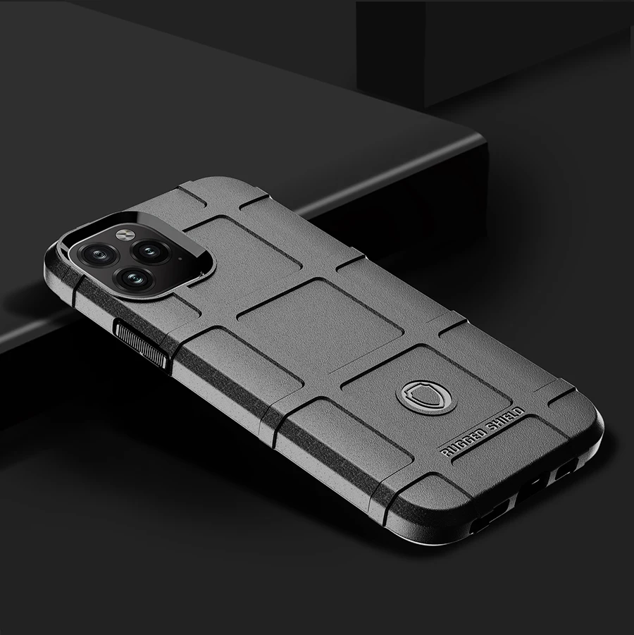 Черный Военный армированный чехол для телефона iPhone 11 Pro X XS Max XR 7 8 6 6S Plus, Силиконовый прочный защитный чехол, защита от ударов - Цвет: Черный