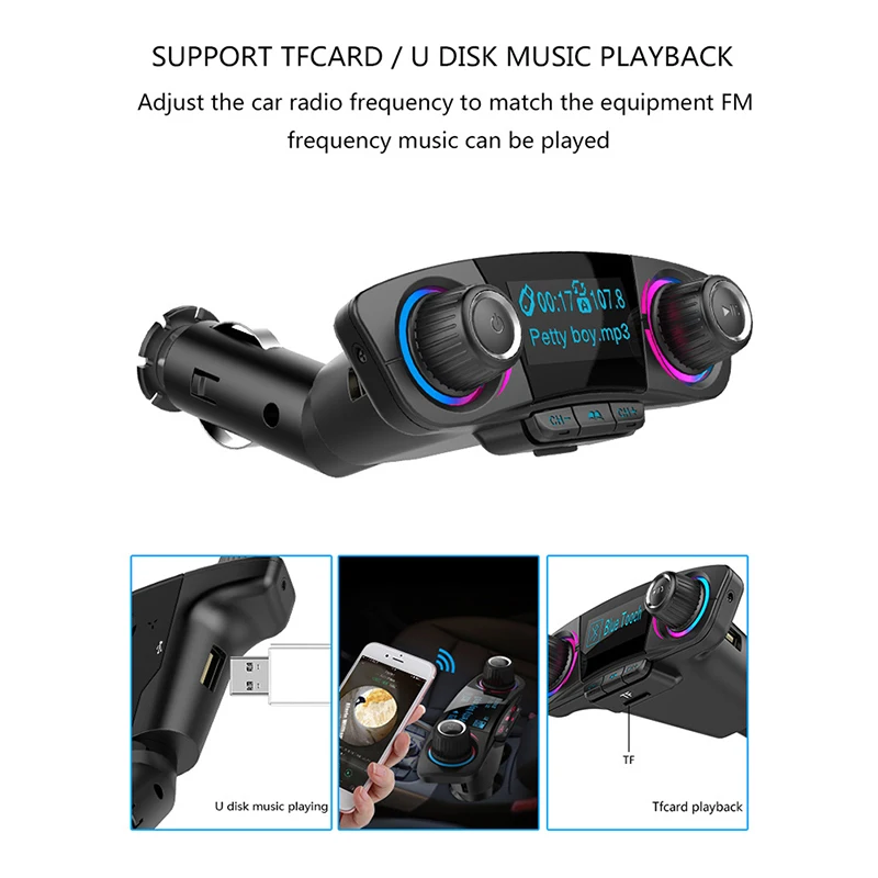 Светодиодный экран двойной usb зарядка Аудио Автомобильный MP3 плеер Поддержка U