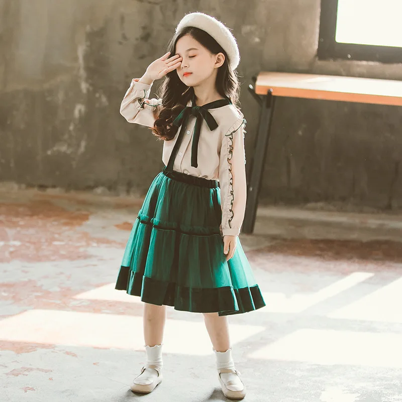 Детская одежда для девочек весна осень 2020 юбка с деревянными ушками модный