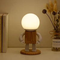 robot night light bedside lamp northern style creative personality simple warm desk lights 3 color dimming ornaments boy gift b