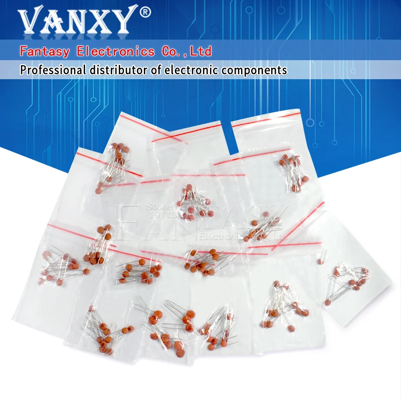 30 valuesX10pcs=300pcs Ceramic capacitor 2PF-0.1UF component diy samples kit new and original | Электронные компоненты и