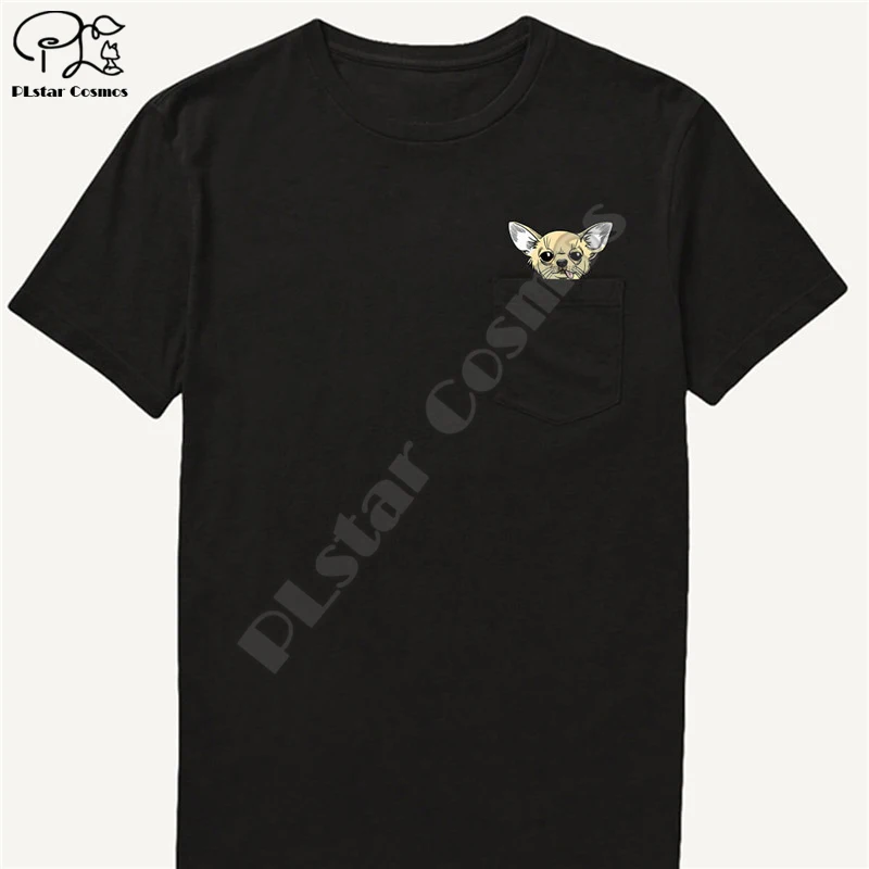 German Shepherd In Pocket T Shirt Dog Lovers Black Cotton Men Made in USA Cartoon t shirt men Unisex New Fashion tshirt style-7