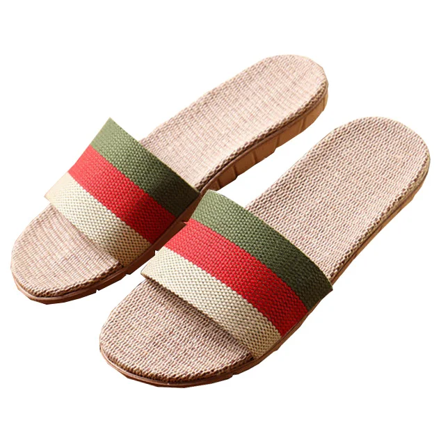 Новинка летние домашние тапочки женские Вьетнамки унисекс Шлепанцы из пеньки