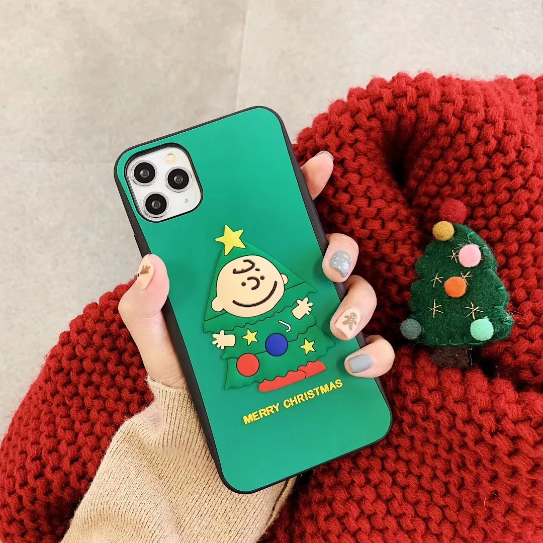 Милый мультяшный чехол для IPhone 11 Pro Max с Рождеством Роскошный XR X XS 6S 7 8 Plus