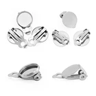 10 шт.лот, нержавеющая сталь, 12 мм, серьги, пустые серьги, базовые клипсы для ушей, кабошон, сережки, сережки, части, подходят для 12 мм стеклянного кабошона