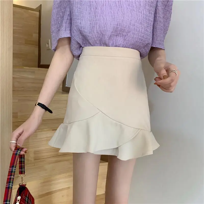 Женские юбки Летняя асимметричная трапециевидная юбка с высокой талией 2024