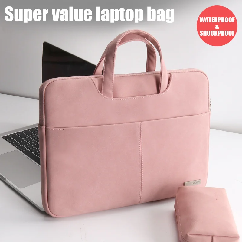laptop bag 13 3 15 6 14 inch waterproof notebook bag sleeve for macbook case m1 air pro 13 15 huawei shoulder handbag briefcase free global shipping