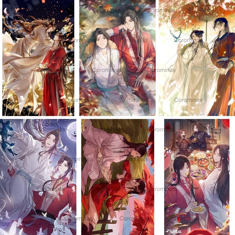 

5D Diy Diamond Painting Anime Tian Guan Ci Fu Full Square Round Drill Embroidery Art Diamond Mosaic Anime Character Home Decor