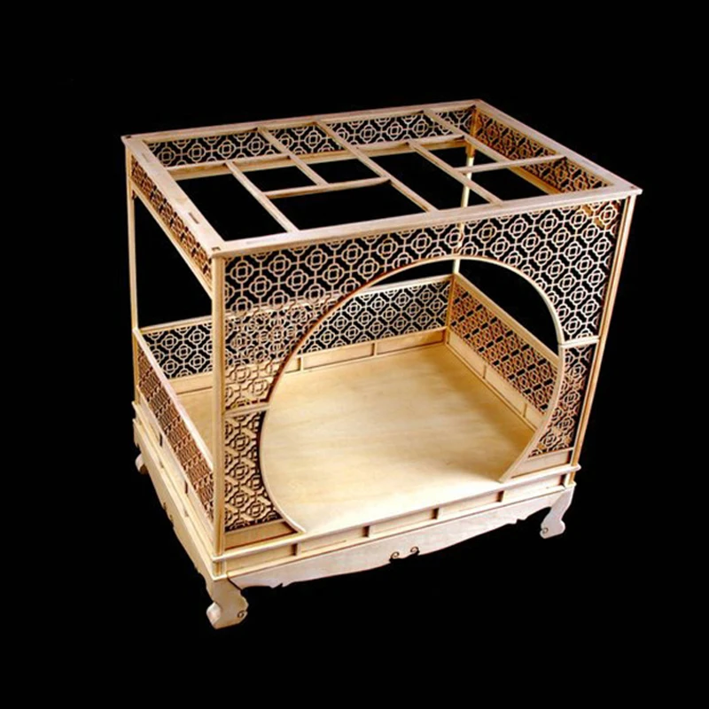 

1:6 DIY BJD Dolls Bed Wooden Doll House Miniature Building Kits with Furniture Dollhouse Toys for Girls Christmas Gifts