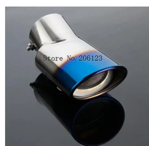 304 нержавеющая сталь Синий Серебристый задний хвост глушитель наконечник трубы