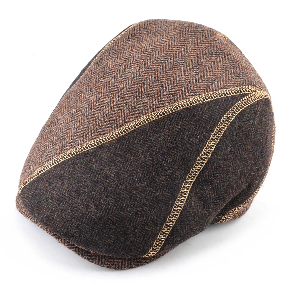 Mixed colors caps Men Berets winter Cotton Hats Thick warm Peaked cap casual Gorras Planas bone Flat hat Men's Berets boina