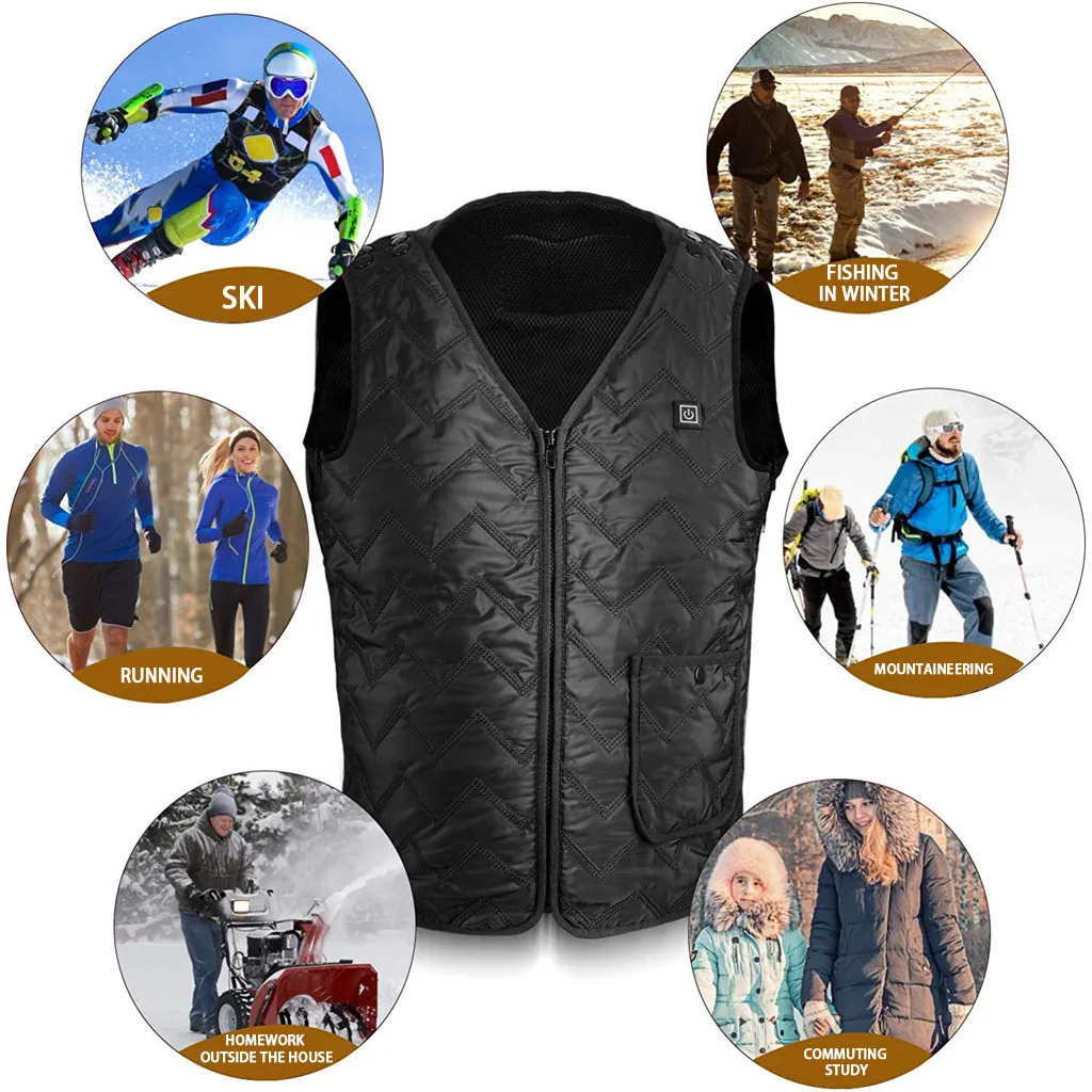 Жилет с подогревом инфракрасный жилет заряжаемый от USB подходит для зимних