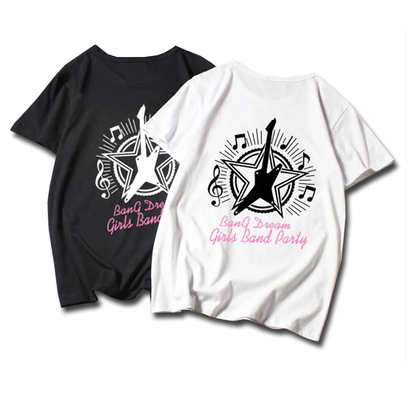 Футболка аниме Bang Dream! Милый принт Косплей короткий рукав для женщин и мужчин