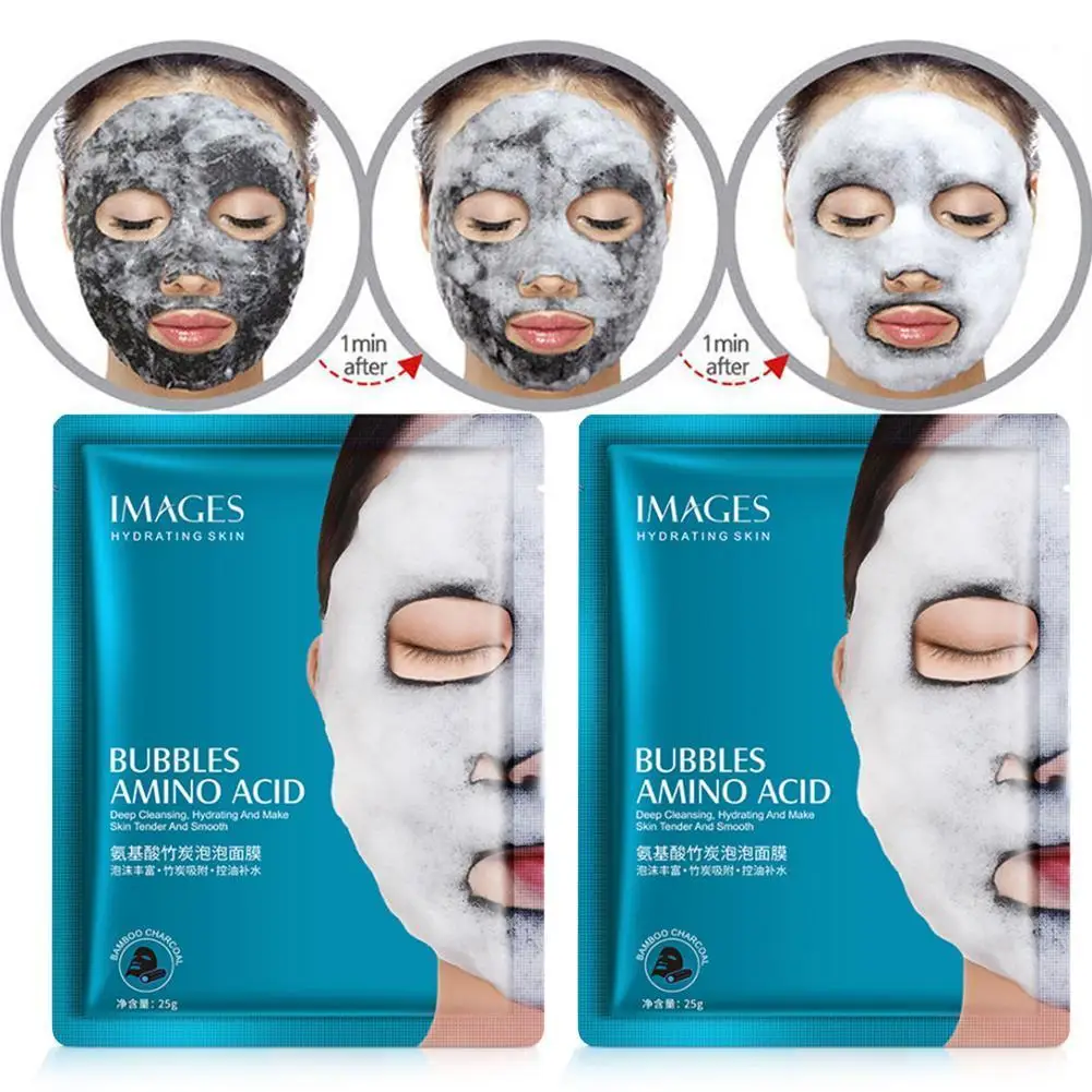 

Oxygen Bubble Sheet Mask Korean Cosmetic Moisturizing Mask Face Black Skin Bamboo Care Charcoal Whitening K7L8