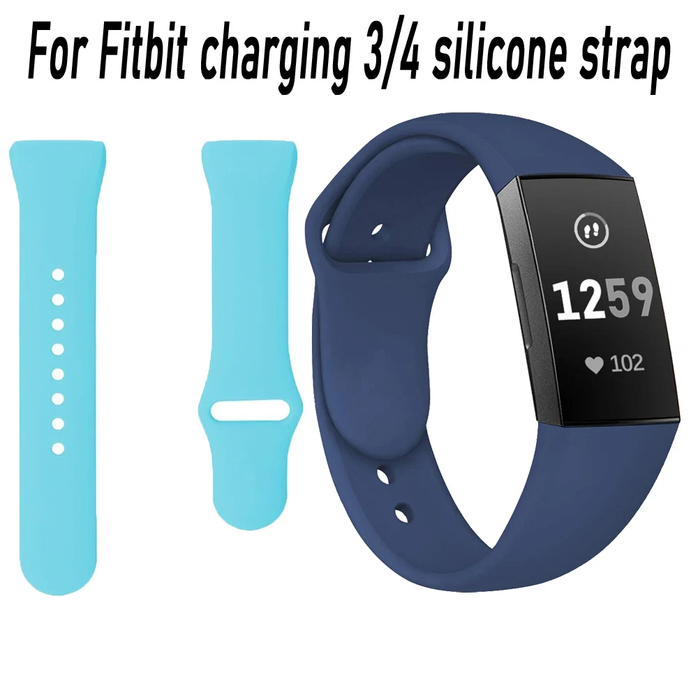 Ремешок силиконовый для часов Fitbit Charge 4 сменный Браслет 3/4 простой в установке