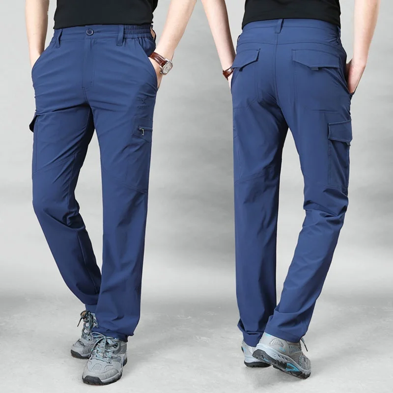 New Men Casual Cargo Pants Thin Quick Dry 2020 Spring Summer Male Waterproof Tactical Military Trousers Mens Outdoor Sweatpants | Мужская