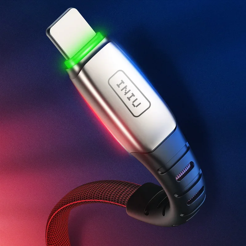 INIU 2 м 3 а светодиодный USB кабель зарядное устройство для iPhone 11 Pro XS MAX XR X 8 7 6S 6 Plus 5 5S шнур для быстрой зарядки мобильного телефона