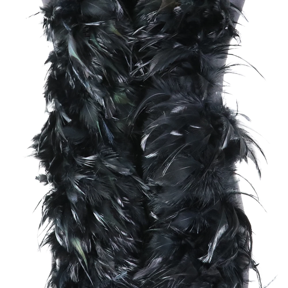 2 метра черный Петух Курица Перо боа Свадебный костюм платье аксессуар шаль для