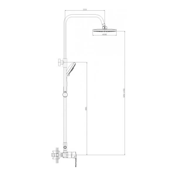 Душевая система Rossinka для душа с регулируемой высотой штанги и лейкой