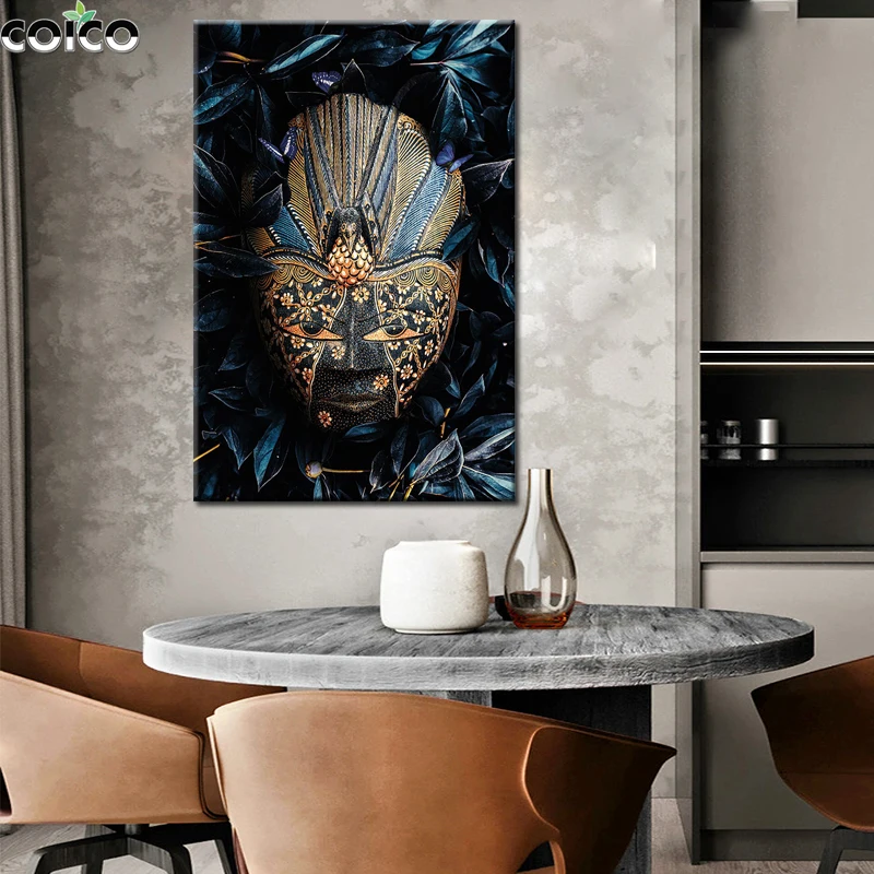 

Black Gold Face Wall Art Decoration Poster Picture Home Decorative Print Canvas Painting Flower Figure Home Decor Painting