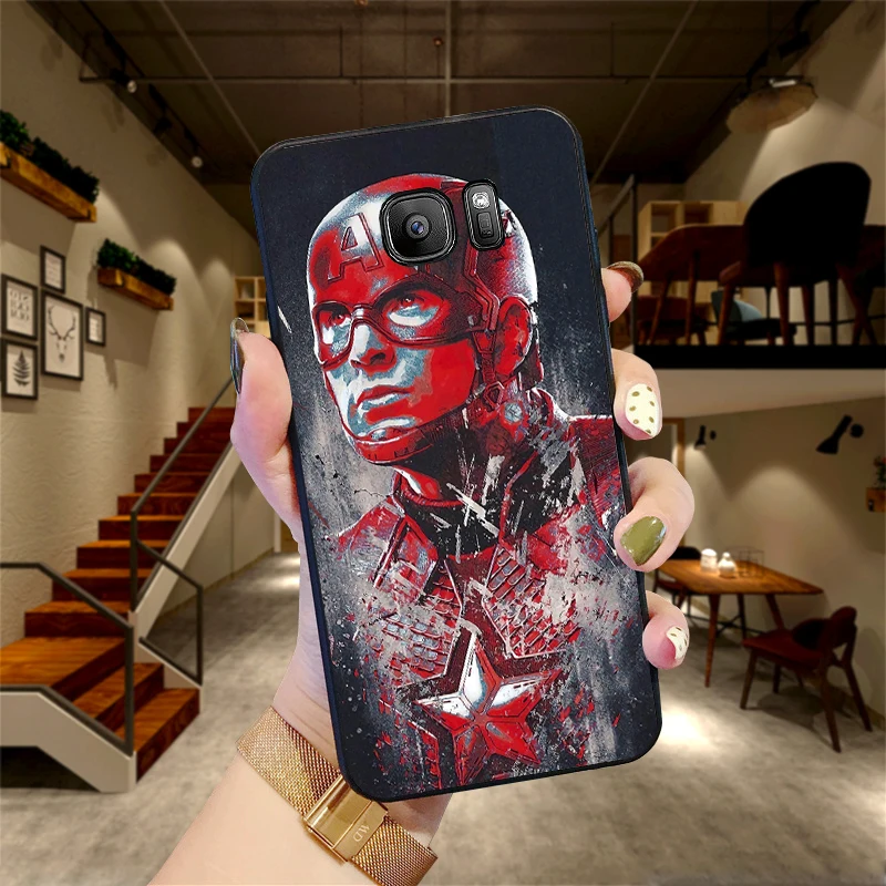Капитан Америка Мягкий силиконовый чехол для телефона Samsung Galaxy S8 S9 S10 Plus NOTE 8 9 M10 M20