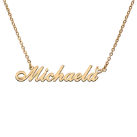 god with love heart personalized character necklace with name michaela for best friend jewelry gift