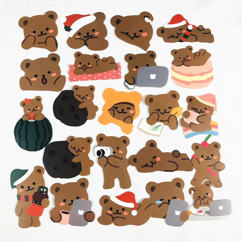 

50Pcs/Pack Cute Lazy Bear Stickers Scrapbooking Decorative Sticker Korean DIY Diary Album Stick Label Kawaii Stationery Gifts