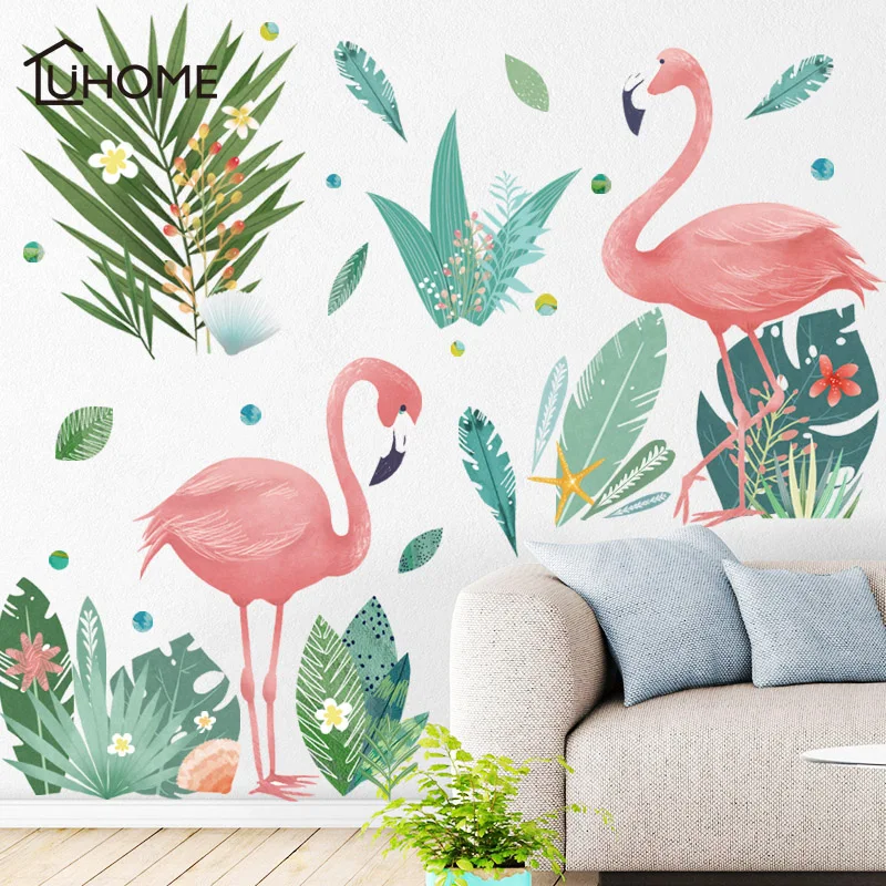 Виниловые наклейки на стену в скандинавском стиле с изображением листьев