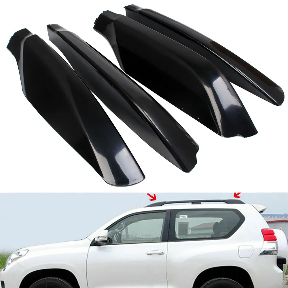 4pcs Roof Rack Cover Roof Bar Roof Rail End Shell Replace For Toyota Land Cruiser Prado 150 FJ150 2010-2018 2019 Car Accessories