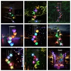 Светодиодный Музыка Ветра на солнечной батарее, хрустальный шар, Музыка Ветра Колибри, изменяющая цвет, водонепроницаемая, светильник для домашнего сада