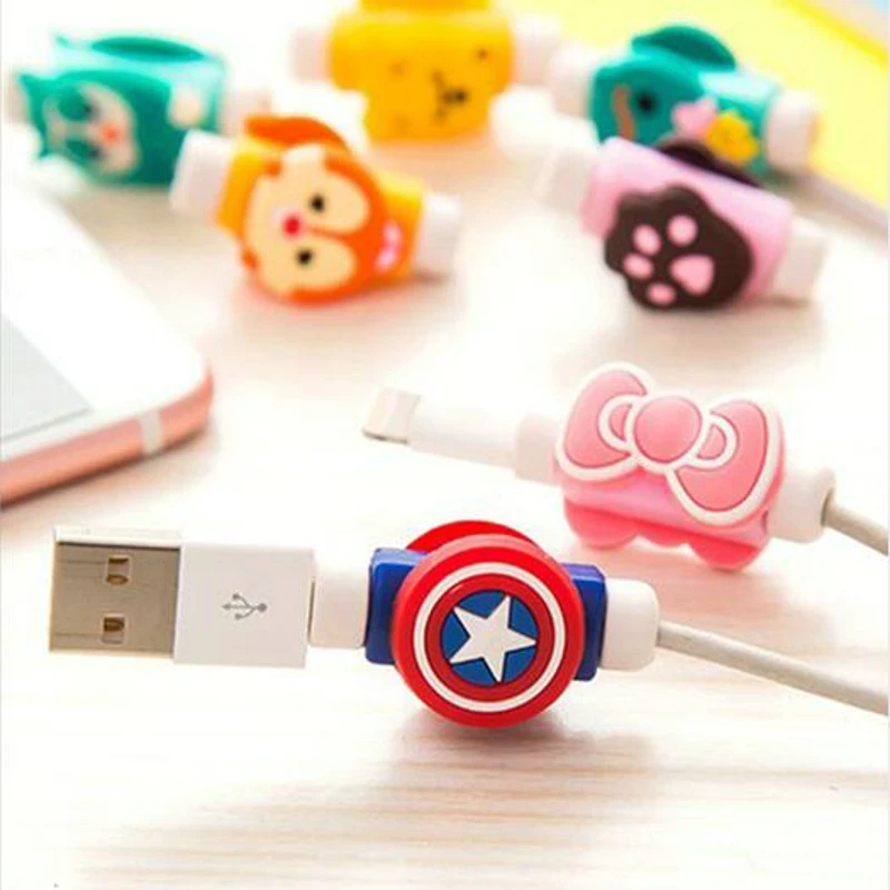 

Cable Protector Winder Cute Cartoon Cover Protect Case Wire Organizer Bite Holder For IPhone micro usb Earphone cable