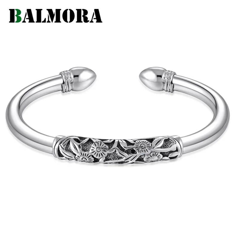 Женский браслет BALMORA из серебра 925 пробы с цветами в стиле ретро|bracelet bangle for women|bangles