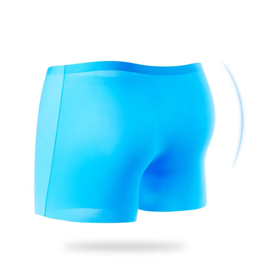 

Men's Seamless Boxer Shorts Summer Ice Silk Ultra-Thin Transparent Sexy Large Size L-3XL Male Shorts Underpants