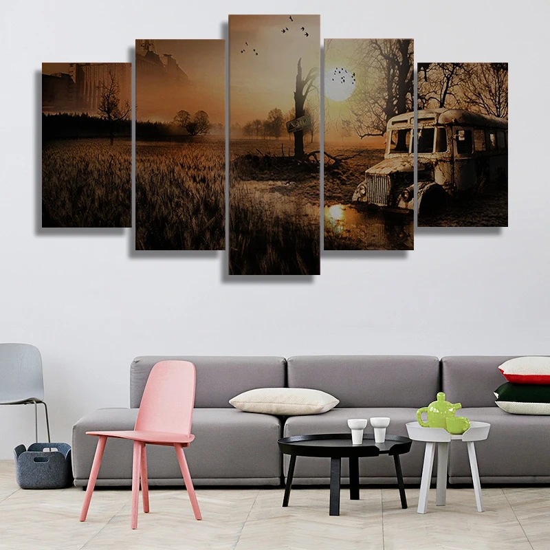 

5 Pieces Wall Art Canvas Painting Velvet Assassin Landscape Poster Modern Living Room Bedroom Home Decoration