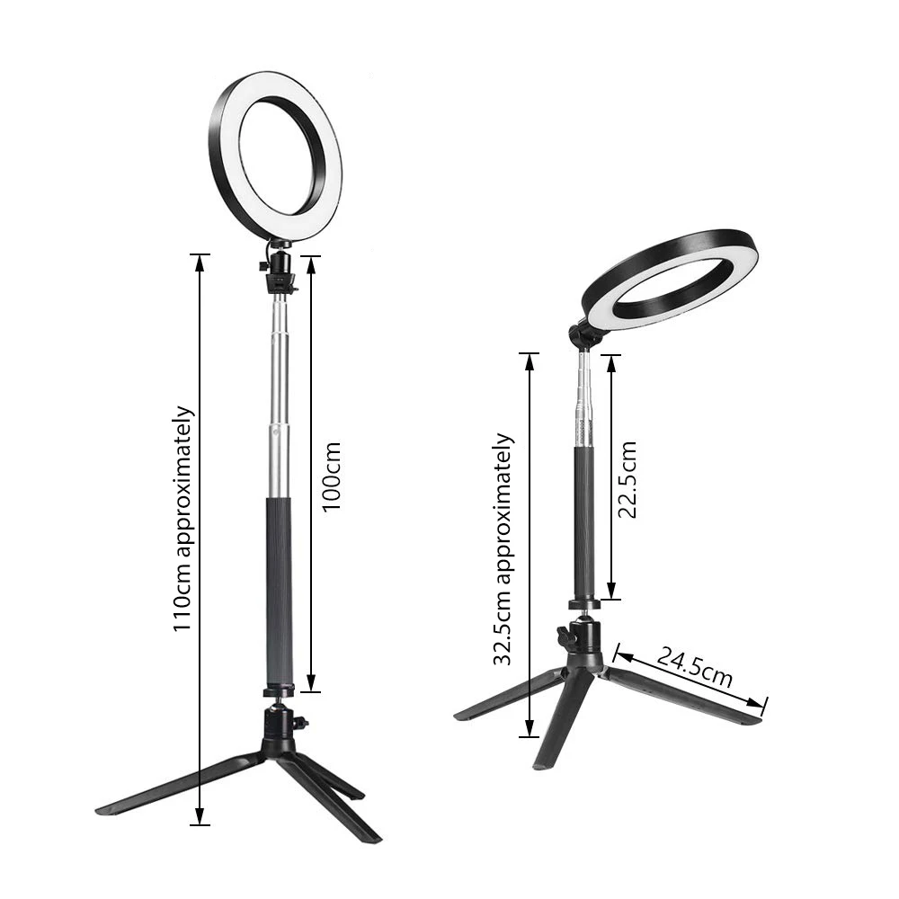 Spash 6 дюймов 8 дюймов 26cm USB кольцо свет настольная стрельба круглая лампа макияж свет для видео Youtube с держатель штатива