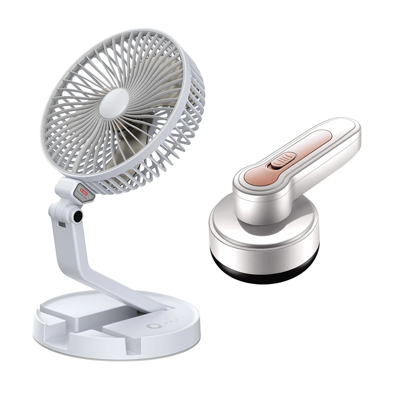 

Складной вентилятор с USB-зарядкой, Телескопическая Настольная лампа, вентилятор и средство для удаления ворса для одежды, триммер для шарик...