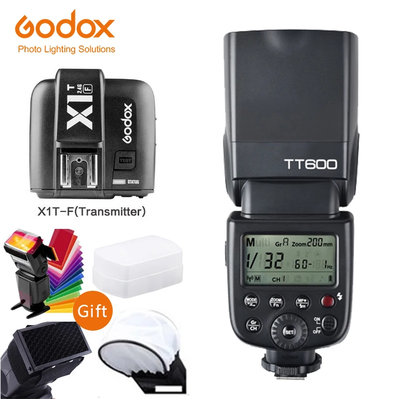 Godox TT600 GN60 вспышка для фотокамер Speedlite HSS 1/8000s Камера Вспышка Speedlite с Беспроводной X1T-F передатчик для цифровой фотокамеры Fuji XT-30 XT20 XT3 X-H1 GFX50R X-T2